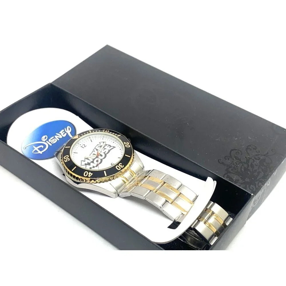 Disney Mickey Mouse Men's Watch WDS000695 Quartz Two Tone Stainless Steel 43mm